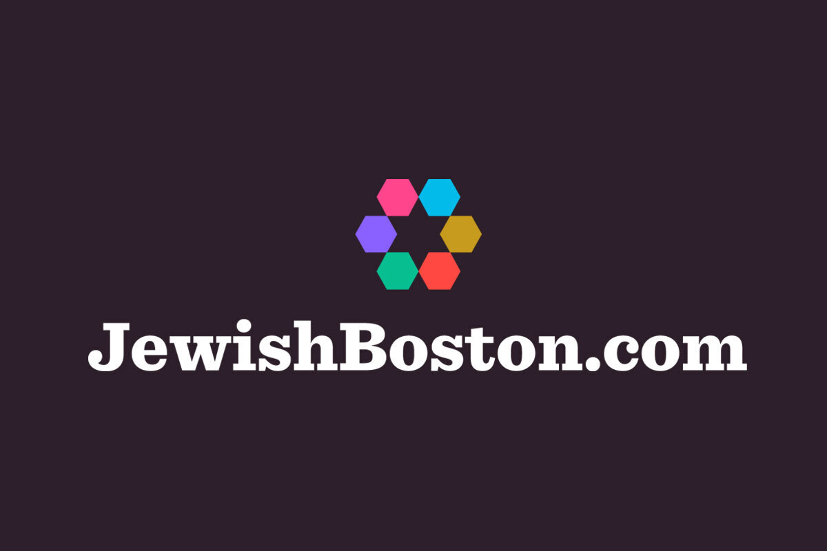 Jewish life Boston featured on JewishBoston.com logo with colorful hexagon emblem against a dark background, representing Jewish community and culture in Greater Boston.